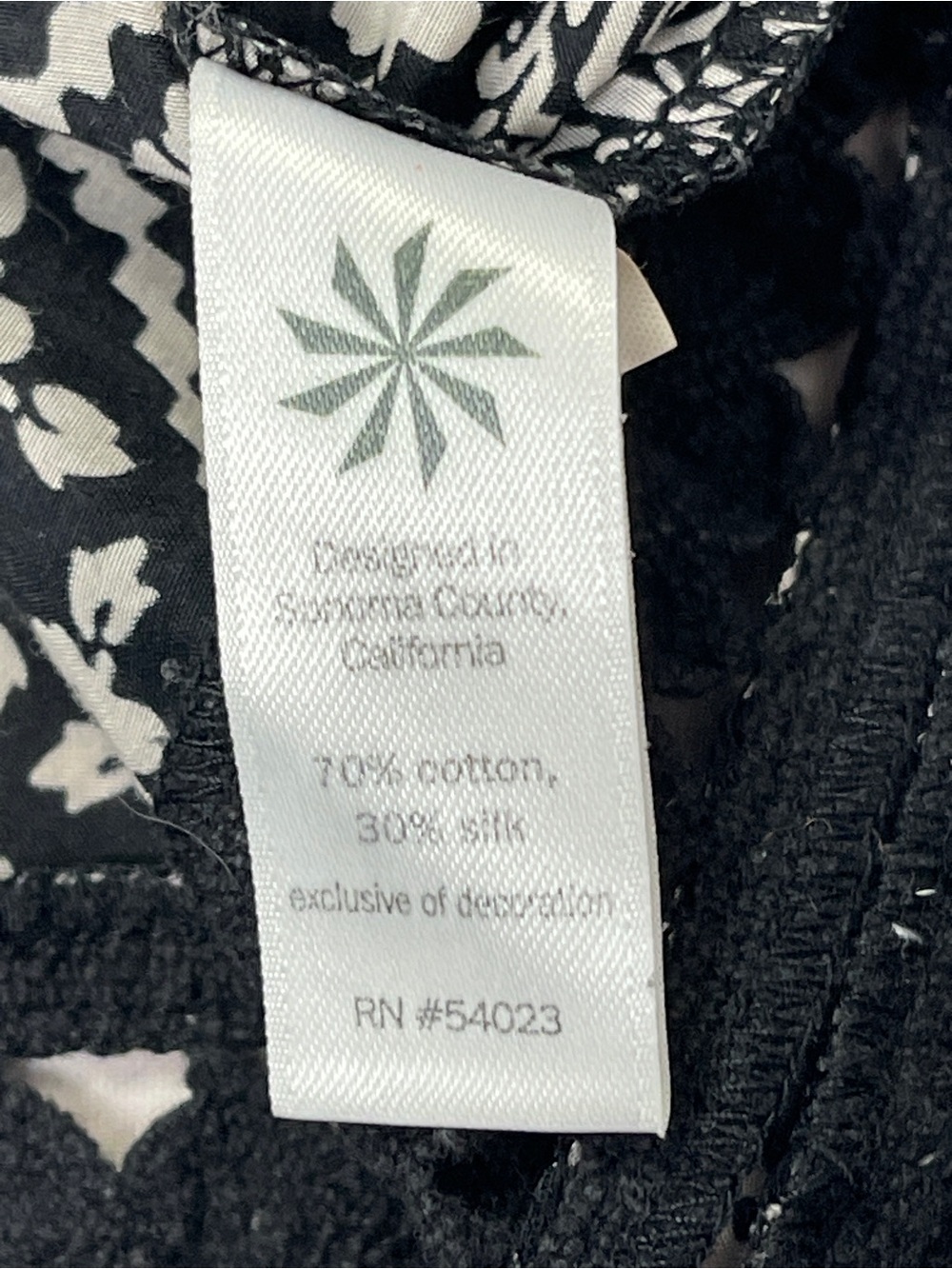 ATHLETA silk cotton black white geometric print swim cover-up tunic dress size L - Picture 11 of 11
